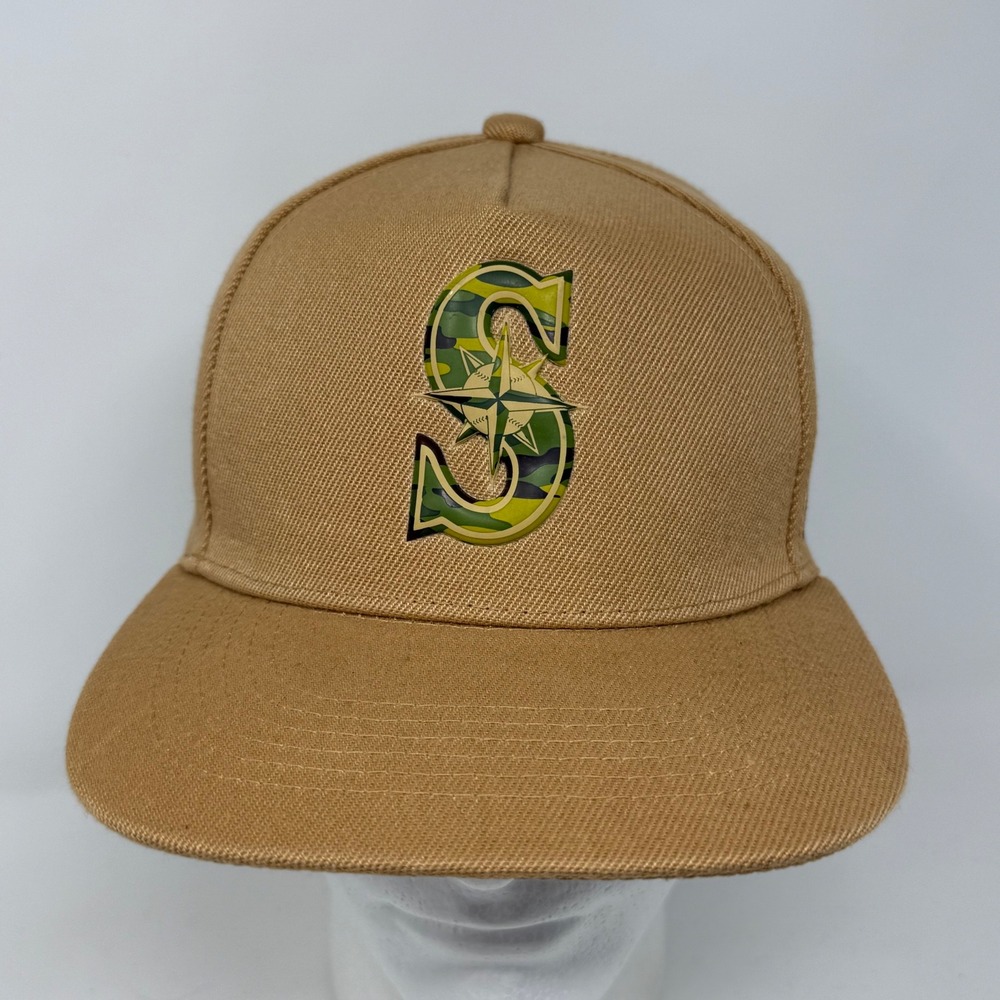 Melon Wear Seattle Mariners Boeing Snapback Hat Tan Camo Logo MLB Cap